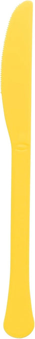 Yellow Sunshine Plastic Heavy Weight Knives (20 Count) - Premium Disposable Plastic Cutlery, Perfect for Home Use and All Kinds of Occasions...